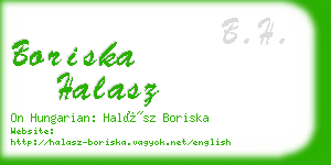 boriska halasz business card